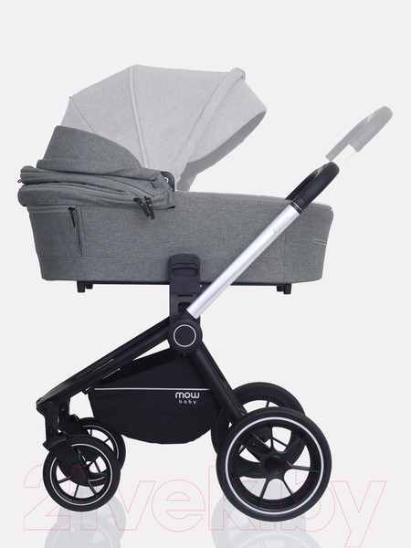 Изображение товара Детская универсальная коляска MOWbaby Zoom PU 3 в 1 / RA087 (Silver Grey)