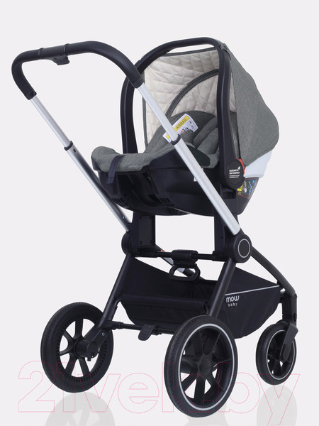 Изображение товара Детская универсальная коляска MOWbaby Zoom PU 3 в 1 / RA087 (Silver Grey)