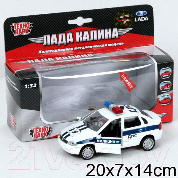 Изображение товара Масштабная модель автомобиля Технопарк Лада-калина ДПС / CT1049WB-P (48)