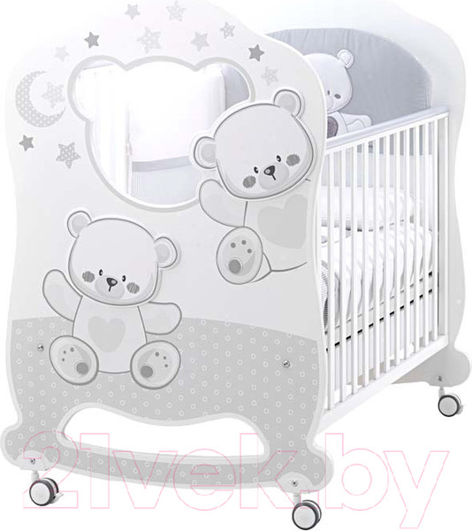 Изображение товара Детская кроватка Italbaby Jolie Oblo / 070.0860-5 (белый/серый)