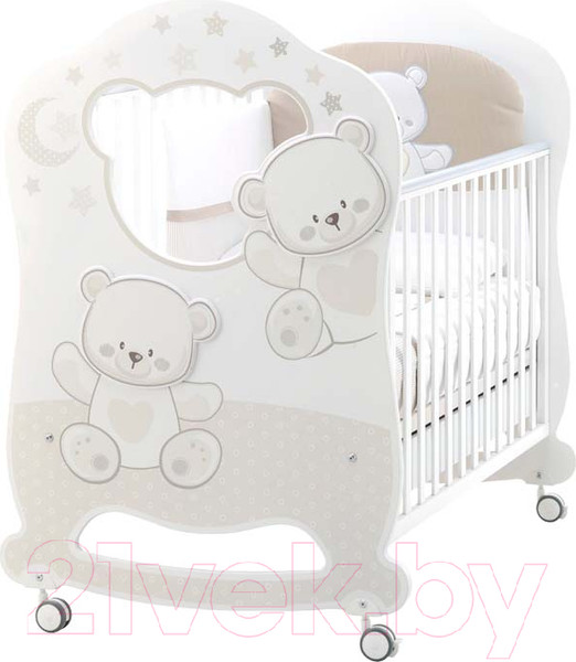 Изображение товара Детская кроватка Italbaby Jolie Oblo 070.0860-6 (белый/шоколад)