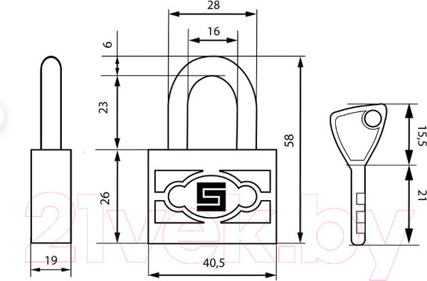 Изображение товара Замок навесной БУЛАТ ВС 3-П40 ПЛ