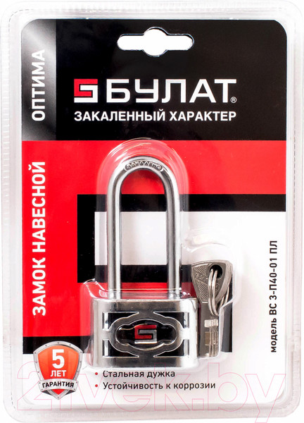 Изображение товара Замок навесной БУЛАТ ВС 3-П40-01 ПЛ