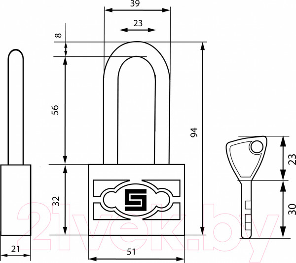 Изображение товара Замок навесной БУЛАТ ВС 3-П50-01 ПЛ
