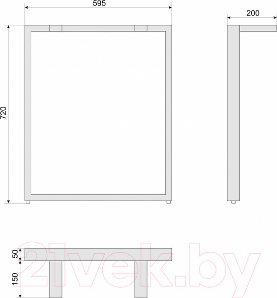 Изображение товара Подстолье Дабер тип 1 / П1.2 (металл черный)