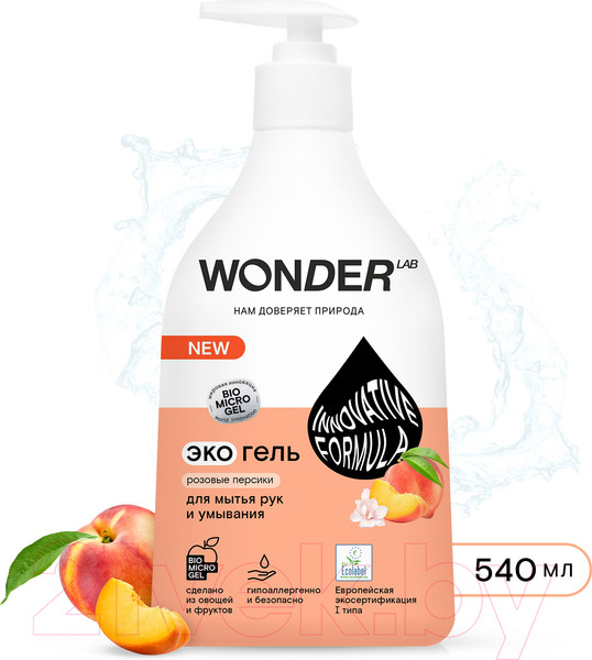 Изображение товара Мыло жидкое Wonder LAB Розовые персики (540мл)