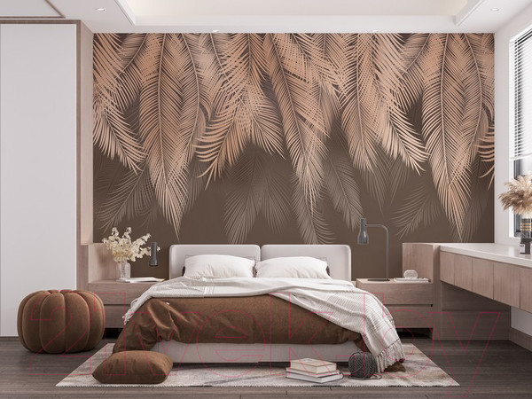 Изображение товара Фотообои листовые Citydecor Magic Пальмовые листья с оттенком (бежевый, 500x260)