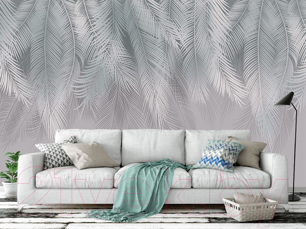 Изображение товара Фотообои листовые Citydecor Magic Пальмовые листья с оттенком (бирюза-серый, 500x260)