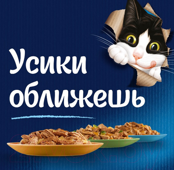 Изображение товара Влажный корм для кошек Felix Мясные Ломтики с говядиной (75г)