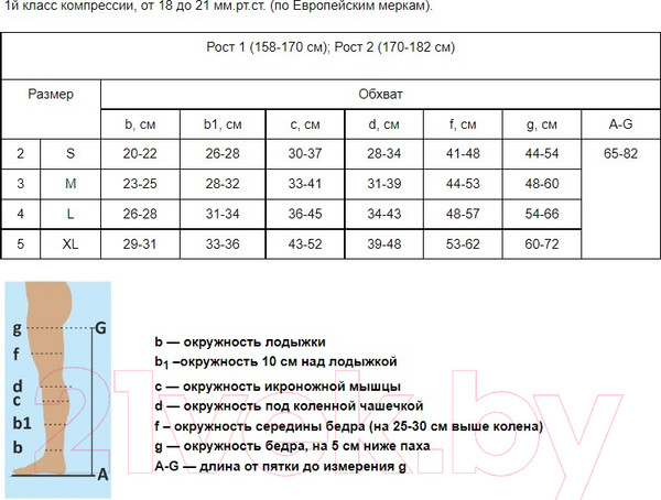 Изображение товара Чулки компрессионные Польза 4002 выше колена 1 кл.к. (р.3 (M), рост2, бежевый)