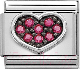 Изображение товара Звено для браслета NominatioN Сердце с красными цирконами 330323/06