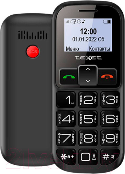 Изображение товара Мобильный телефон Texet TM-B322 (черный/красный)