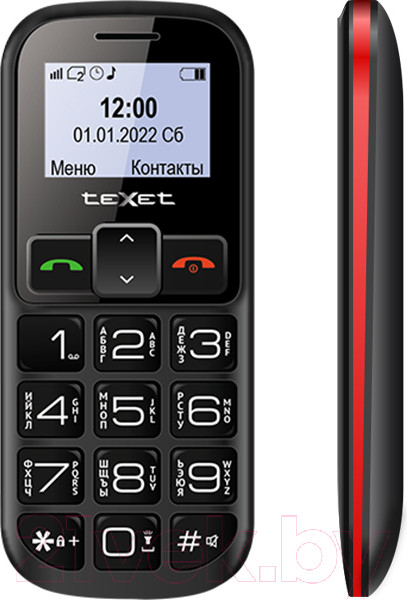 Изображение товара Мобильный телефон Texet TM-B322 (черный/красный)