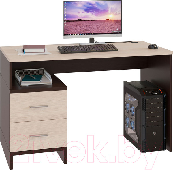 Изображение товара Письменный стол Сокол-Мебель КСТ-114 (венге/беленый дуб)