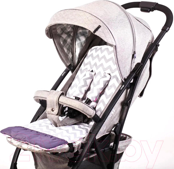 Изображение товара Вкладыш для коляски Топотушки Зиг-заг универсальный / 33/12 (серый/розовый)