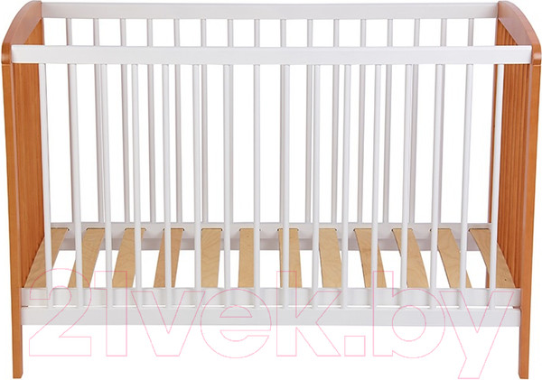 Изображение товара Детская кроватка Polini Kids Simple 101 / 0003022-11 (белый/бук)