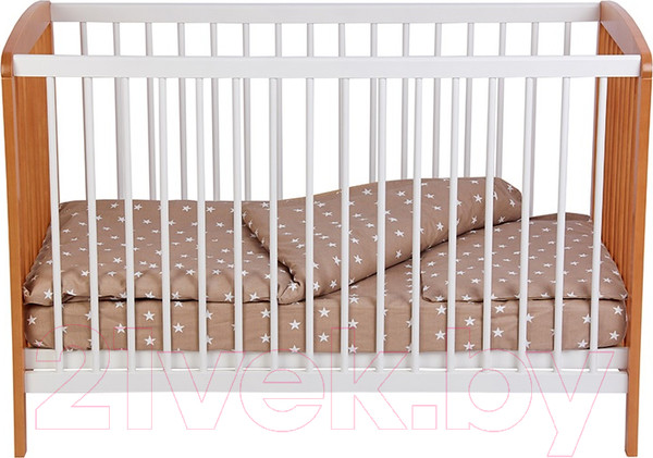 Изображение товара Детская кроватка Polini Kids Simple 101 / 0003022-11 (белый/бук)