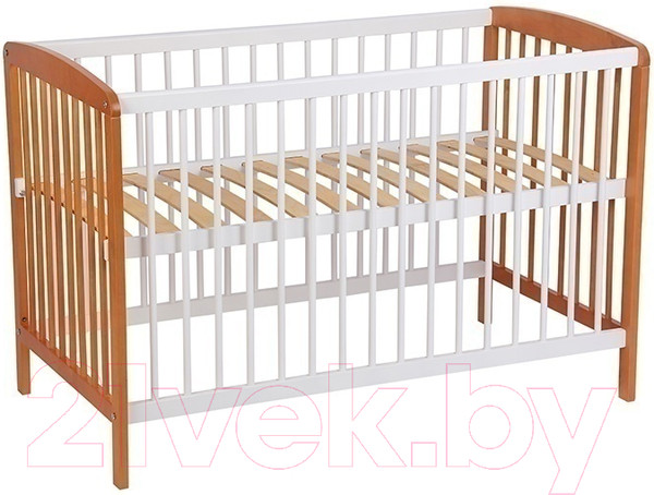 Изображение товара Детская кроватка Polini Kids Simple 101 / 0003022-11 (белый/бук)