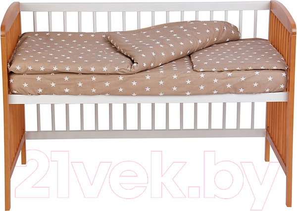 Изображение товара Детская кроватка Polini Kids Simple 101 / 0003022-11 (белый/бук)