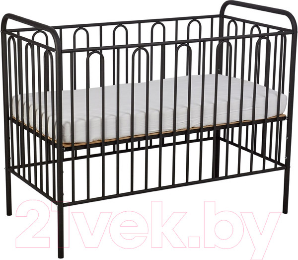 Изображение товара Детская кроватка Polini Kids Vintage 110 / 0001648.22 (черный, матовый)