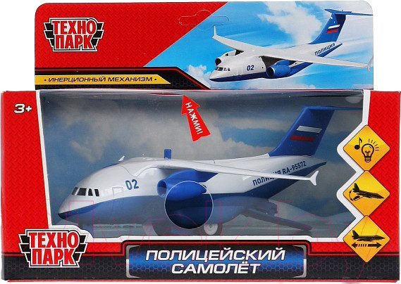 Изображение товара Самолет игрушечный Технопарк Полицейский / PLANE-20SLPOL-BUWH