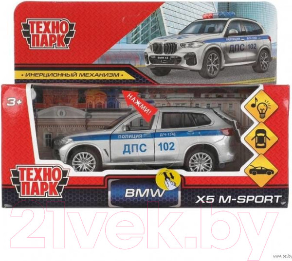 Изображение товара Автомобиль игрушечный Технопарк BMW X5 M-Sport Полиция / X5-12SLPOL-SR