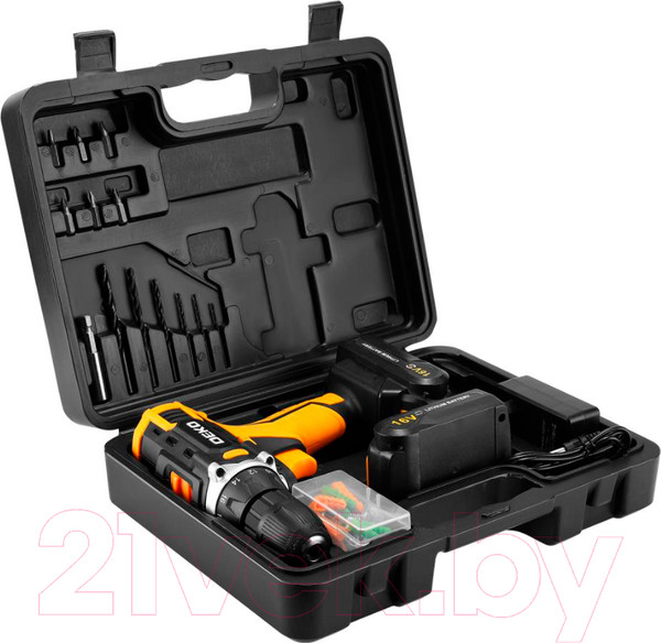 Изображение товара Аккумуляторная дрель-шуруповерт Deko DKCD16FU-Li Set 63 / 063-4099