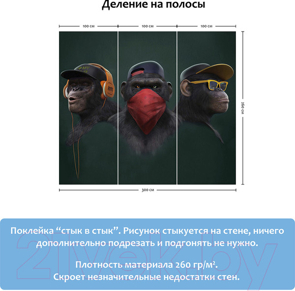 Изображение товара Фотообои листовые Citydecor Трио (300x260)