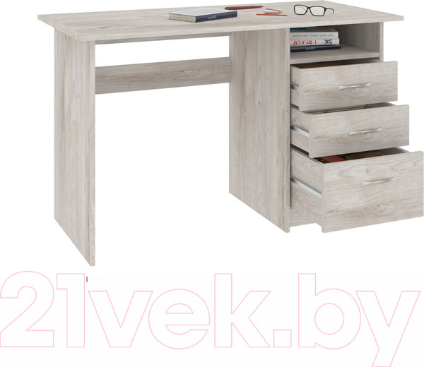 Изображение товара Письменный стол Кортекс-мебель Эльф 120-3ш (дуб монтерей)