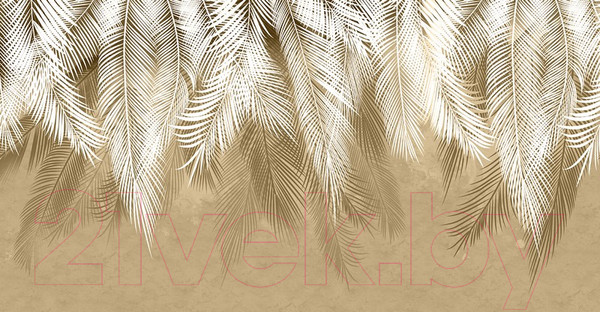 Изображение товара Фотообои листовые Citydecor Пальмовые листья (500x260, бежевые гранж)