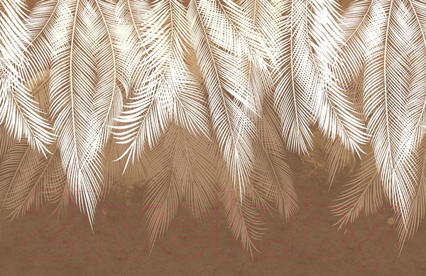 Изображение товара Фотообои листовые Citydecor Пальмовые листья (400x260, коричневый гранж)