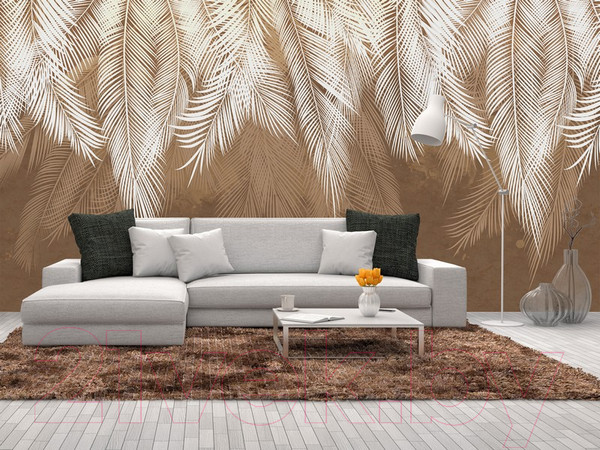 Изображение товара Фотообои листовые Citydecor Пальмовые листья (400x260, коричневый гранж)