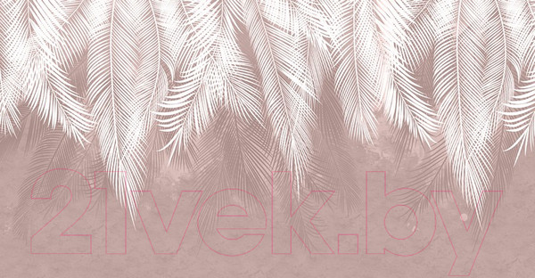Изображение товара Фотообои листовые Citydecor Пальмовые листья (500x260, пудровый гранж)