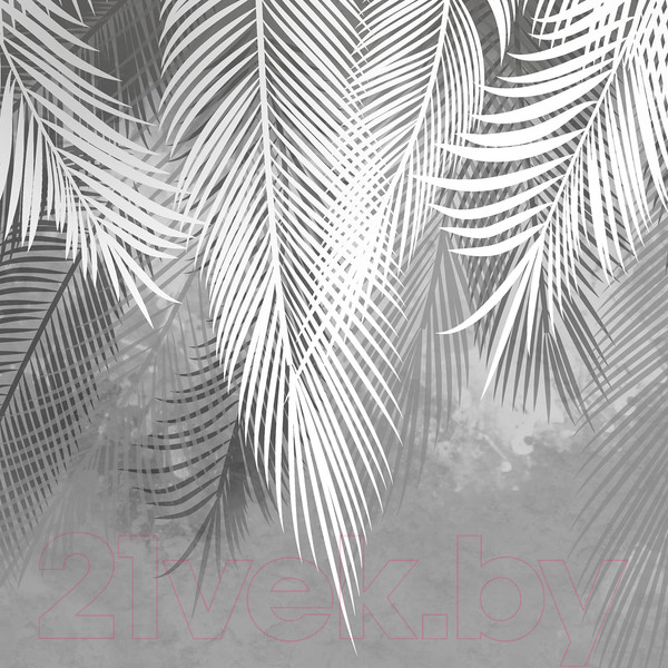 Изображение товара Фотообои листовые Citydecor Пальмовые листья (500x260, серый гранж)