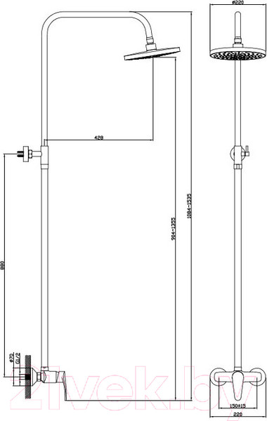 Изображение товара Душевая система Diadonna D80-334109