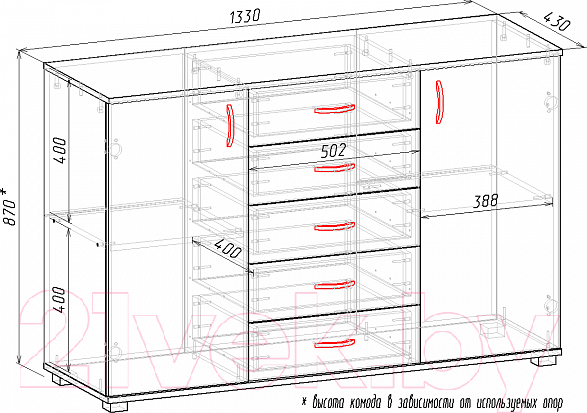 Изображение товара Тумба Мебель-Класс Мюнхен (белый/дуб сонома)