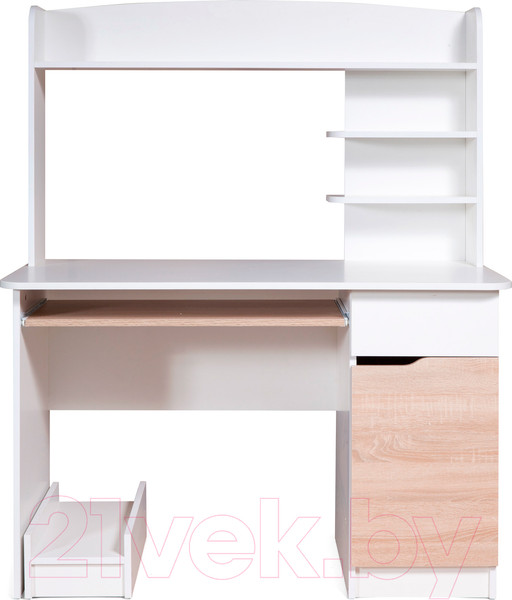 Изображение товара Компьютерный стол Мебель-Класс Лидер (белый/дуб сонома)
