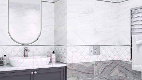 Изображение товара Бордюр Alma Ceramica Metallic Glossy Silver BWM51MET707 (500x12)