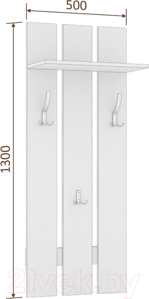 Изображение товара Вешалка для одежды Кортекс-мебель Лара ВП1 (дуб монтерей)