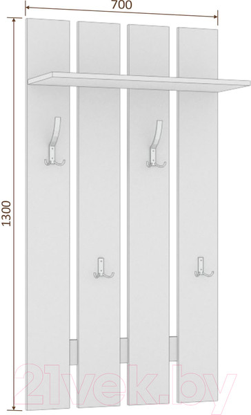 Изображение товара Вешалка для одежды Кортекс-мебель Лара ВП2 (дуб монтерей)