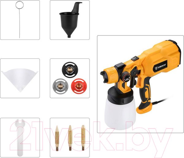Изображение товара Краскопульт электрический Deko DKSG55K1 HVLP / 018-1043
