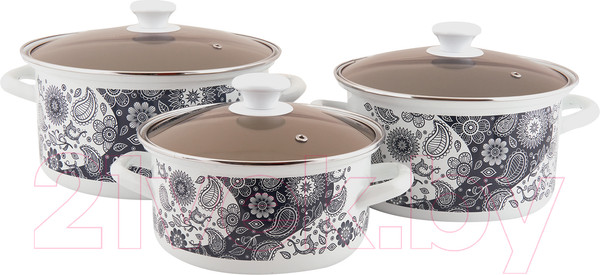 Изображение товара Набор кастрюль КМЗ День и Ночь-1-Экстра (3шт, белый)