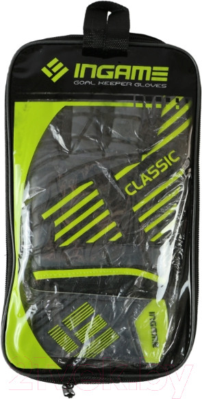 Изображение товара Перчатки вратарские Ingame Classic (р.9, черный/салатовый)