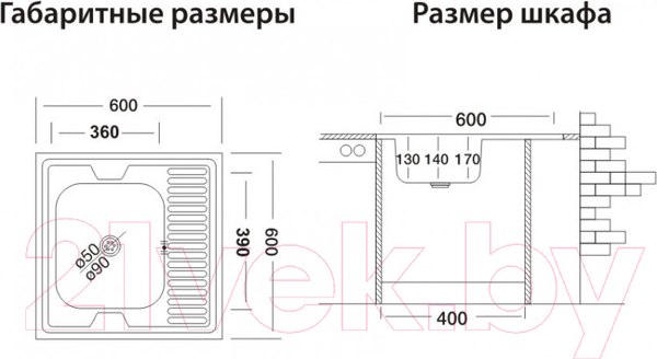 Изображение товара Мойка кухонная КромРус S-209 (чаша слева)