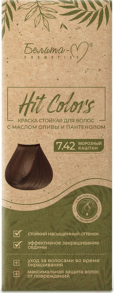 Изображение товара Гель-краска для волос Белита-М Hit Colors 7.42 (морозный каштан)