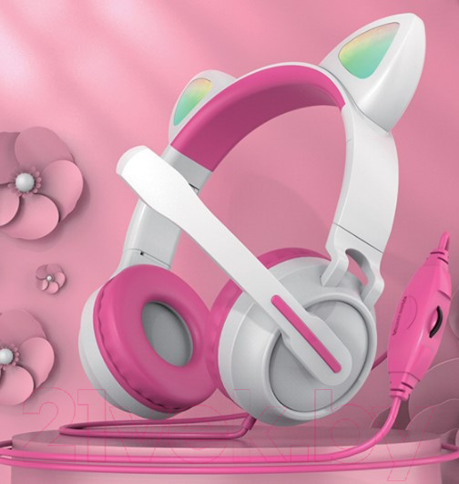 Изображение товара Наушники детские Qumo Game Cat White&pink GHS 0035 / Q33035