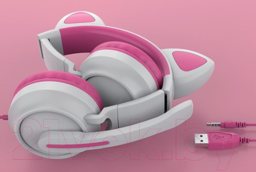 Изображение товара Наушники детские Qumo Game Cat White&pink GHS 0035 / Q33035