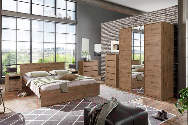 Изображение товара Шкаф Рэйгрупп Bromo 01.02 ДЗД 166x198x55 / ШР 01.02 VL (дуб веллингтон)