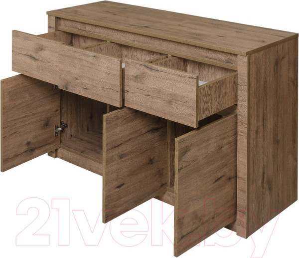 Изображение товара Тумба Рэйгрупп Bromo КО-06 3D3Y 129.9x80x45 / КО-06 VL (дуб веллингтон)