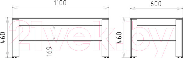 Изображение товара Журнальный столик Рэйгрупп Bromo СТД-12 110x46x60 / СТД-12 BR (дуб бордолайт)